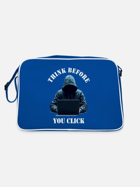 Think Before You Click - Cybersecurity Awareness - Retro Bag - blue/white - Back