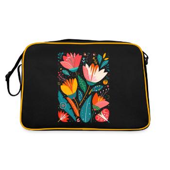 Motif floral Otomi Art culturel - Sac Retro - noir/or - Dos