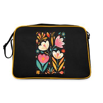 Motif floral Otomi Art culturel - Sac Retro - noir/or - Dos