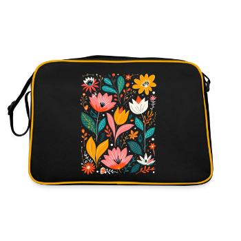 Motif floral Otomi Art culturel - Sac Retro - noir/or - Dos