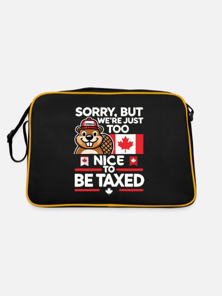 Trop beau pour les tarifs douaniers – Satire des tarifs commerciaux du Canada - Sac Retro - noir/or - Dos