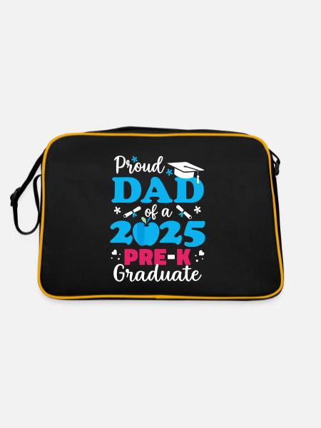 Fier papa d’un enfant d’âge préscolaire 2025 - Sac Retro - noir/or - Dos
