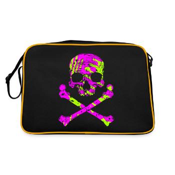 Crâne avec os - Sac Retro - noir/or - Dos