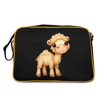 Fluffy cute dromedary - Retro Bag - black/gold - Back