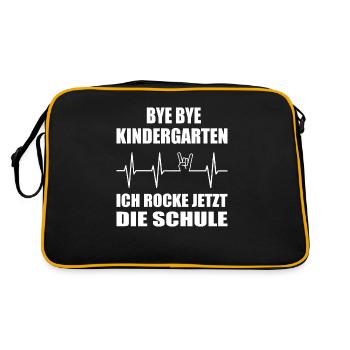 Einschulung - Retro Tasche - Schwarz/Gold - Hinten