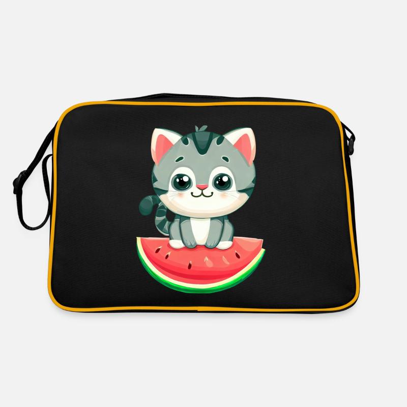 Chat mignon à la pastèque - Kawaii Design Sac Retro