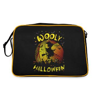 Wooly Halloween - Wool moon with witch - Retro Bag - black/gold - Back