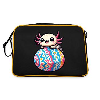Axolotl de Pâques sur œuf géant - Sac Retro - noir/or - Dos