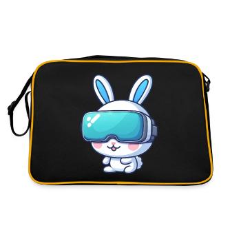 VR-Gaming Hase: Virtuelle Abenteuer - Retro Tasche - Schwarz/Gold - Hinten