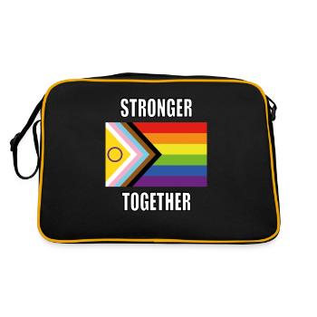 Drapeau de la fierté inclusive Plus forts ensemble - Sac Retro - noir/or - Dos