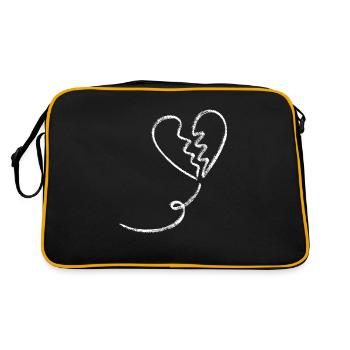 broken heart sketch painted pencil - Retro Bag - black/gold - Back