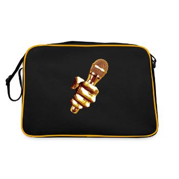 Mikrofon Microfon Gold Music Singen Sing - Retro Tasche - Schwarz/Gold - Hinten