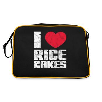 Rice Cakes – Low Calorie Funny Food Healthy Rice - Retro Bag - black/gold - Back