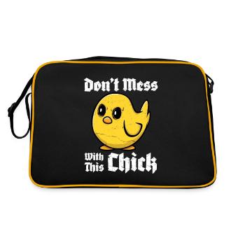 Don't mess with this Chick - Retro Bag - black/gold - Back
