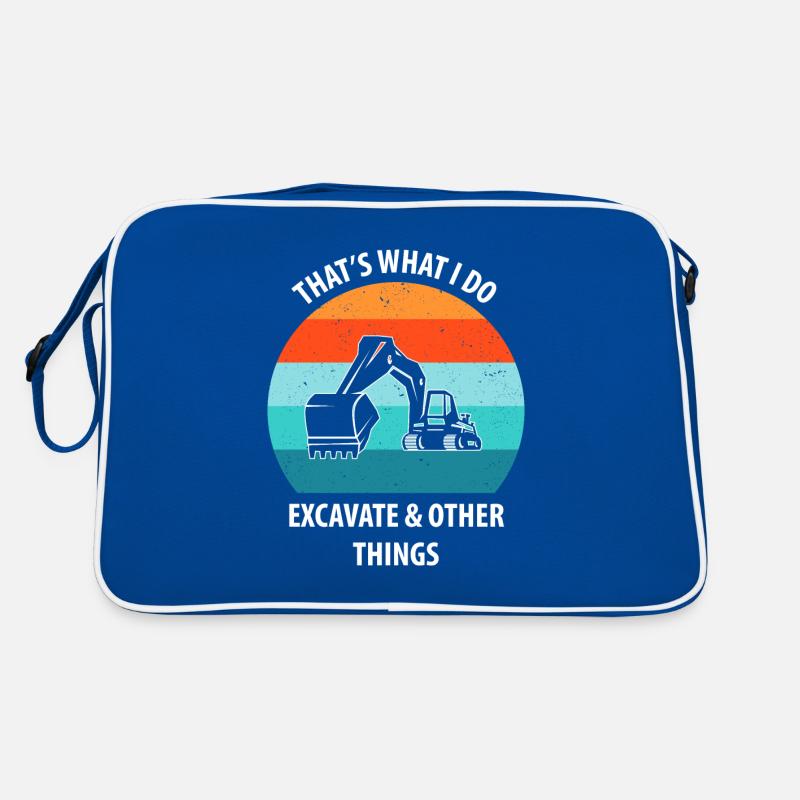 Bagger Baggerfahrer Baggerwagen Retro Tasche