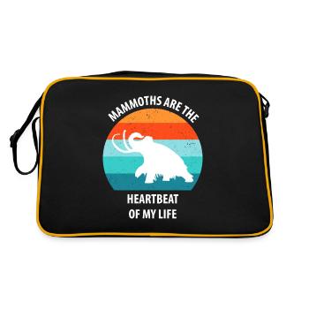 Lustiges Mammut Steinzeit Eiszeit Design Urzeit - Retro Tasche - Schwarz/Gold - Hinten