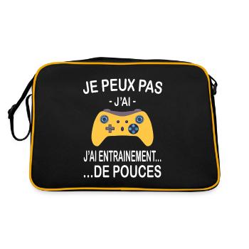 Je peux pas j'ai entraînement de pouces - Sac Retro - noir/or - Dos