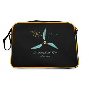 L’énergie verte est une énergie propre! Déclaration sur l’énergie éolienne - Sac Retro - noir/or - Dos