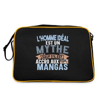 Manga Japon Japonais Cadeau Kawaii Humour Mangaka - Sac Retro - noir/or - Dos
