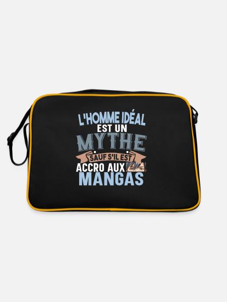 Manga Japon Japonais Cadeau Kawaii Humour Mangaka - Sac Retro - noir/or - Dos