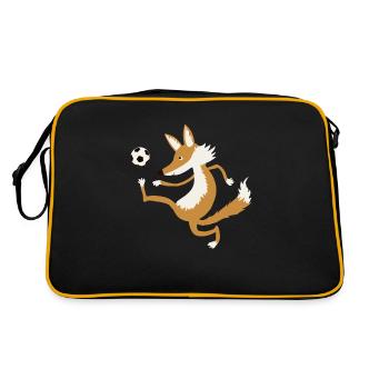 Fussballfuchs - Retro Tasche - Schwarz/Gold - Hinten