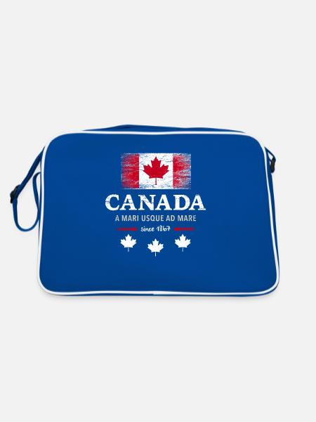 Canada Canada America maple leaf flag flag - Retro Bag - blue/white - Back