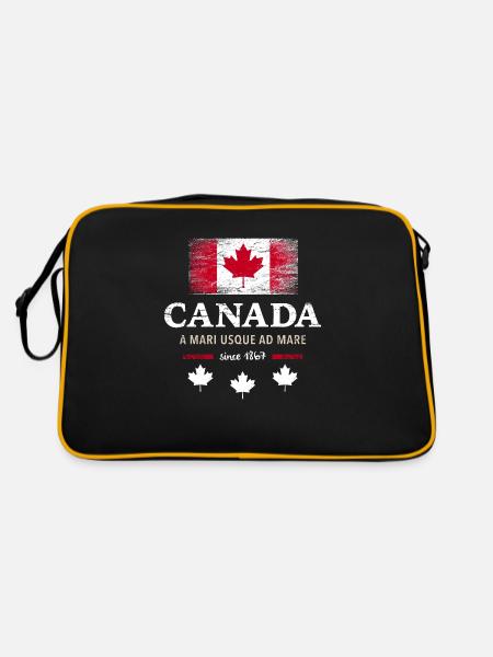 Drapeau unifolié Canada Canada Amérique - Sac Retro - noir/or - Dos