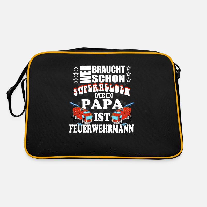 papa feuerwehrmann Retro Tasche