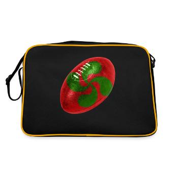 Ballon rugby Croix Basque - Sac Retro - noir/or - Dos