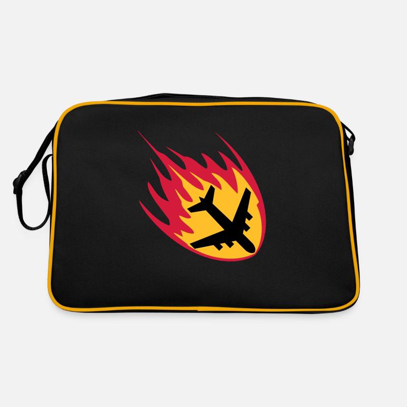 fire flames burn crash crash crash landing acciden Retro Bag