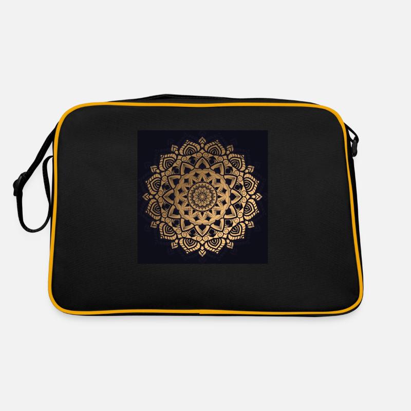 Mandala - Retro Tasche - Schwarz/Gold