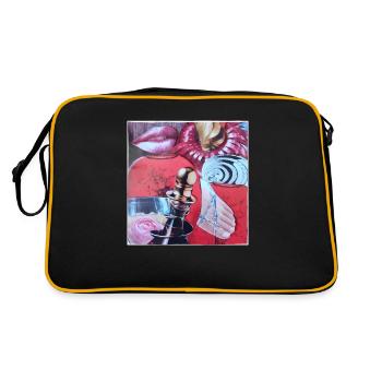Vintage collage abstrait, addict à la mode, fun - Sac Retro - noir/or - Dos