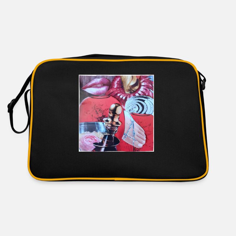 Vintage abstrakte Collage, Modesüchtiger, Spaß Retro Tasche