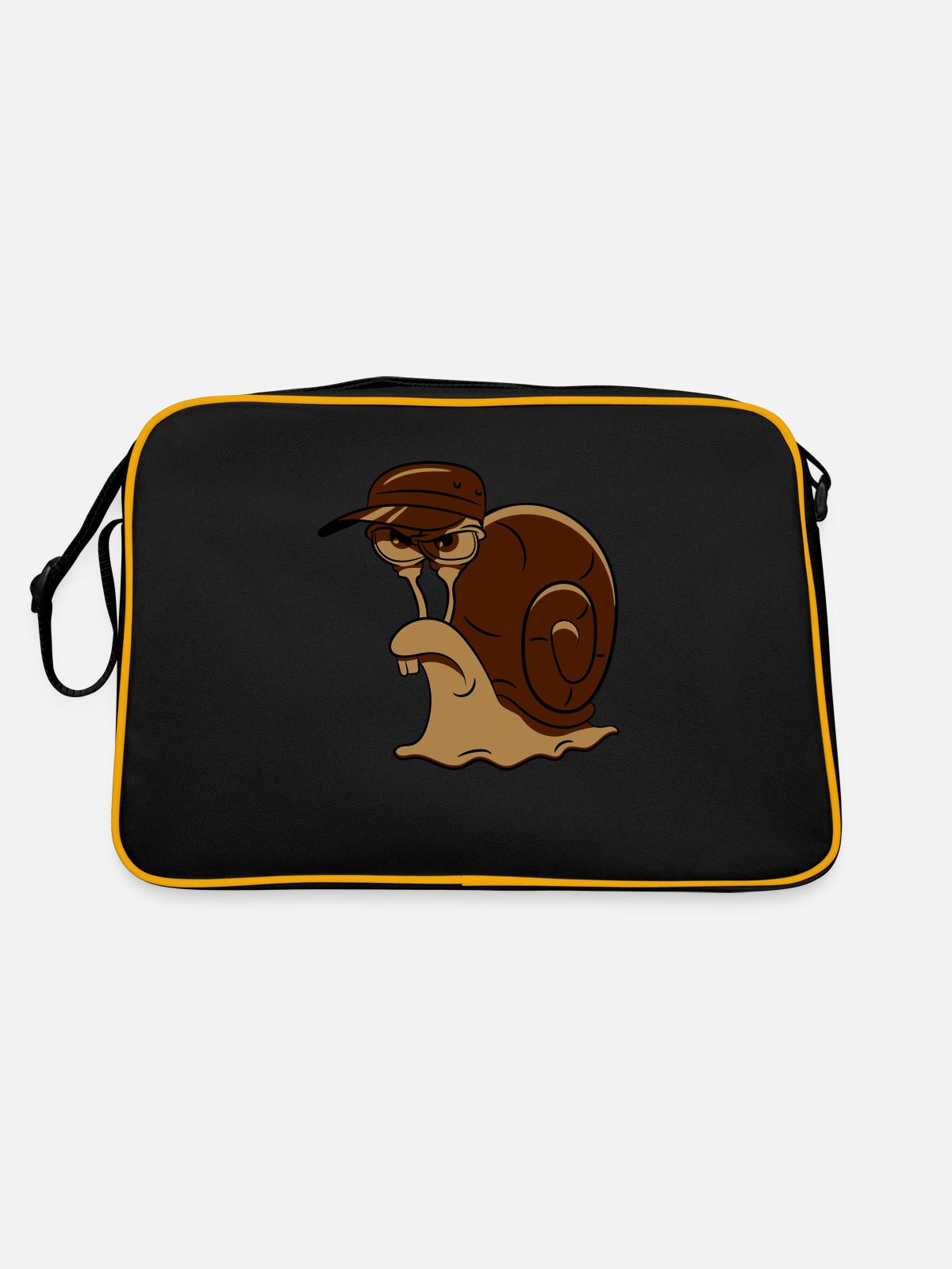 Escargot drôle mal - Sac Retro - noir/or - Dos