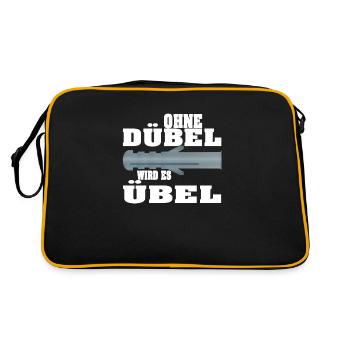 ohne dübel weiss - Retro Tasche - Schwarz/Gold - Hinten