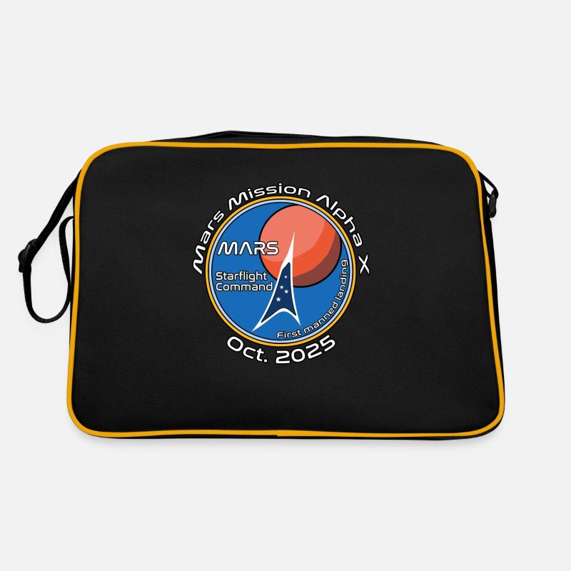 Mars Mission Alpha X - Retro Tasche - Schwarz/Gold
