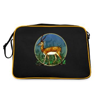 Antilope - Retro Tasche - Schwarz/Gold - Hinten