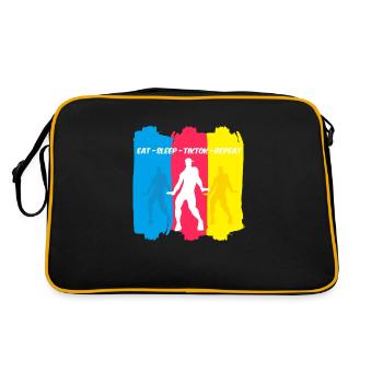 MANGER SOMMEIL TIKT0K RÉPÉTER - Sac Retro - noir/or - Dos