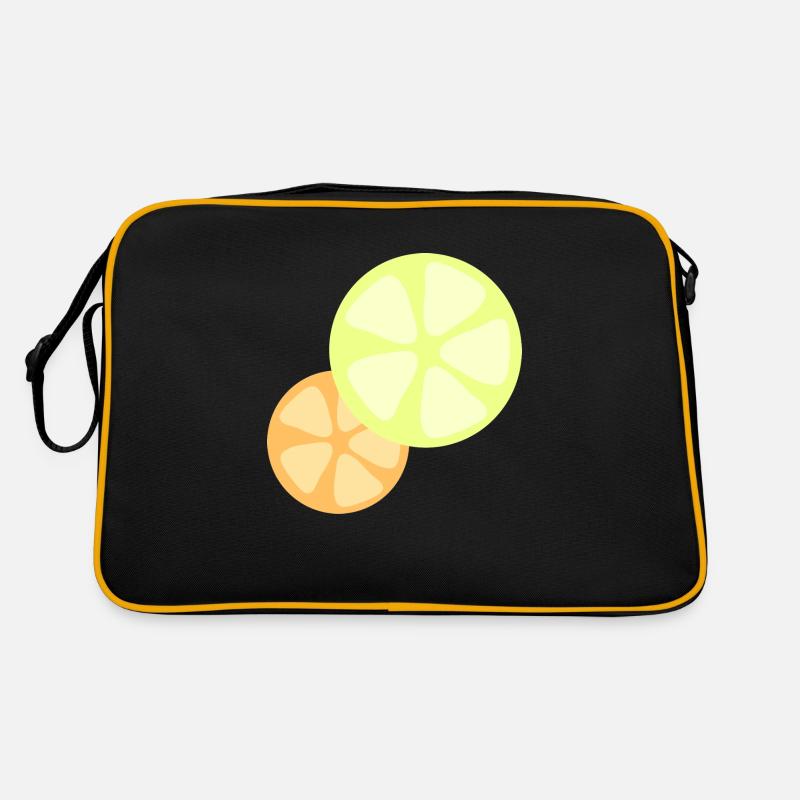 Zitrone Orange - Retro Tasche - Schwarz/Gold