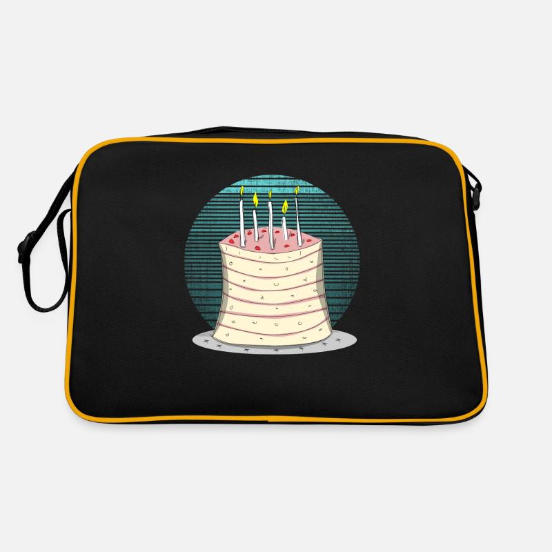 Torte Geburtstagstorte Cake - Retro Tasche - Schwarz/Gold