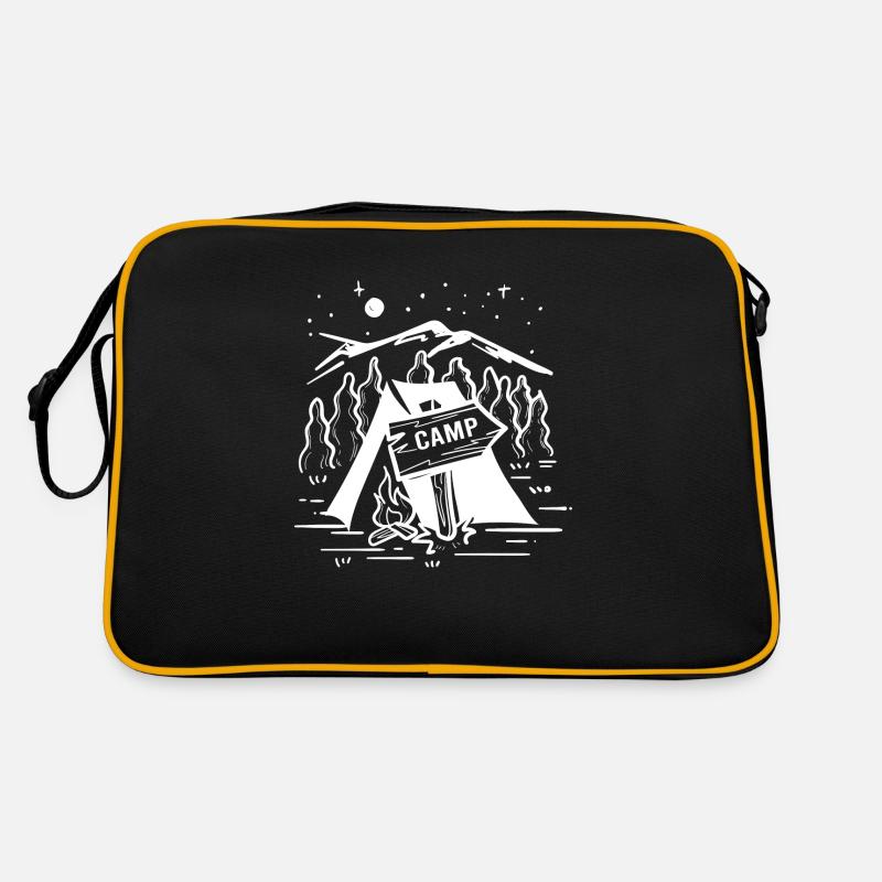 Camping Feuer Abenteuer Wohnmobil Wandern Retro Tasche