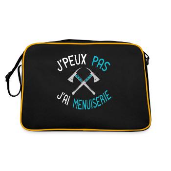 J'peux Pas J'ai Menuiserie, Funny Saying Quote job - Sac Retro - noir/or - Dos