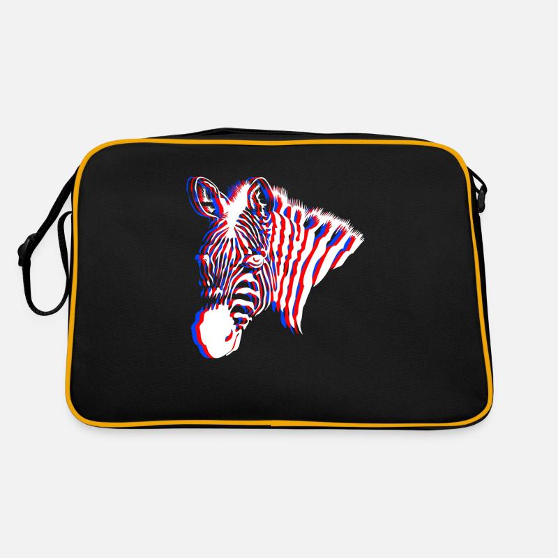 Zebra Neon - Retro Tasche - Schwarz/Gold
