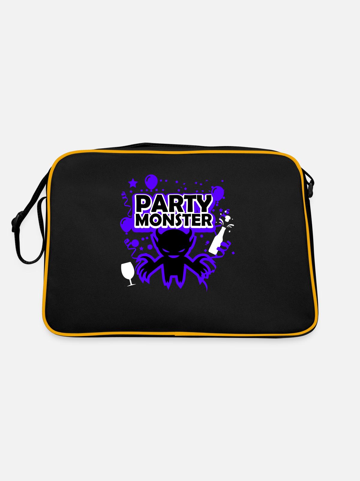 Party monster dark purple - Retro Bag - black/gold - Back
