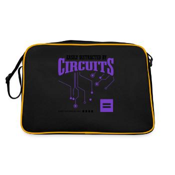 Distrait par les circuits Ironic Saying - Sac Retro - noir/or - Dos