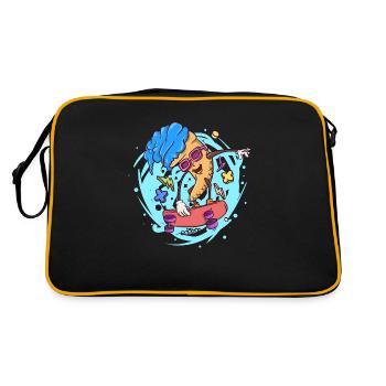 patineur de glace skate skate boarder style de dessin animé - Sac Retro - noir/or - Dos