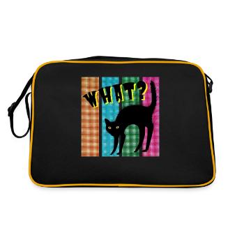 What? Cat - Retro Bag - black/gold - Back