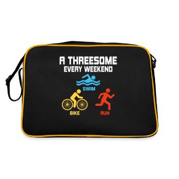 A threesome every weekend - Swim, Bike, Run Triath - Retro Bag - black/gold - Back