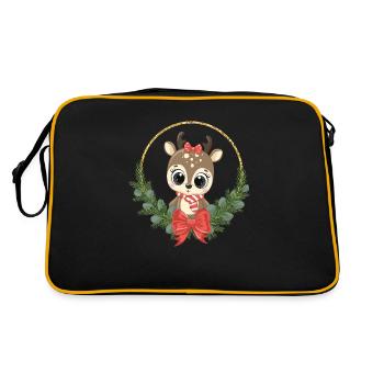 sweet reindeer Christmas Rudolf Merry Christmas - Retro Bag - black/gold - Back