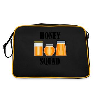 Honey Squad Wildbienen Imker - Retro Tasche - Schwarz/Gold - Hinten